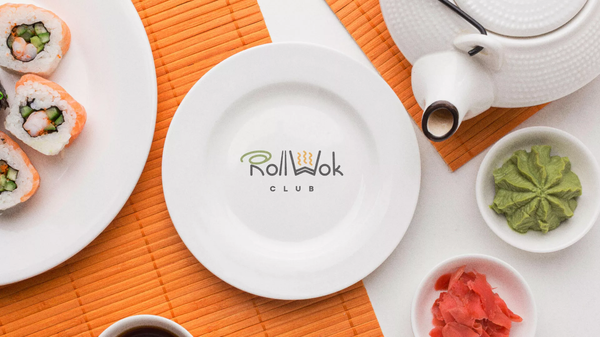 Разработка логотипа и фирменного стиля суши-бара «Roll Wok Club» в Ардоне